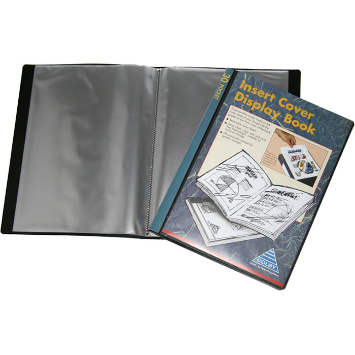 Image for COLBY DISPLAY BOOK NON-REFILLABLE INSERT COVER 30 POCKET A4 BLACK from Office Products Depot