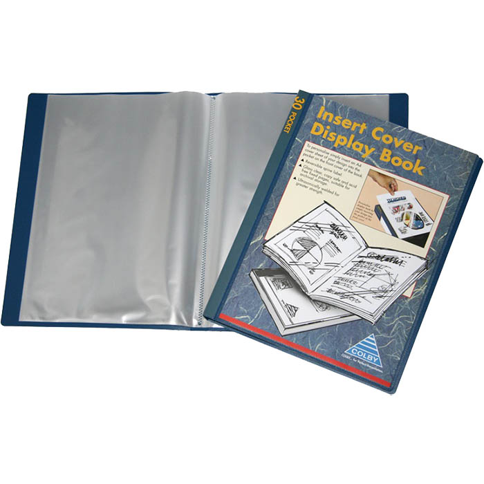 Image for COLBY DISPLAY BOOK NON-REFILLABLE INSERT COVER 30 POCKET A4 NAVY from Office Products Depot
