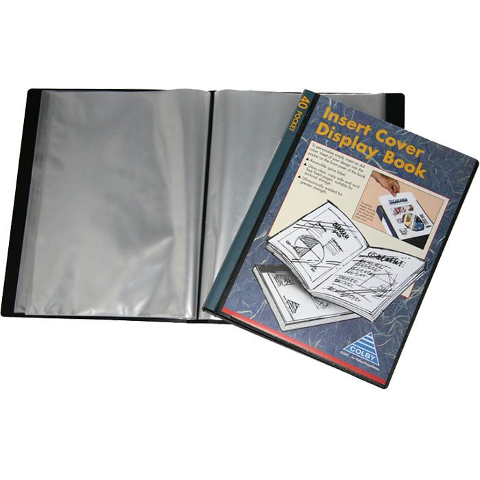 Image for COLBY DISPLAY BOOK NON-REFILLABLE INSERT COVER 40 POCKET A4 BLACK from Office Products Depot