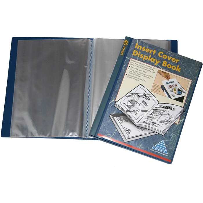 Image for COLBY DISPLAY BOOK NON-REFILLABLE INSERT COVER 40 POCKET A4 NAVY from Office Products Depot