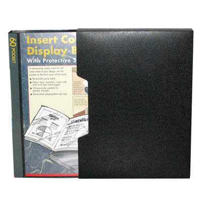 Image for COLBY DISPLAY BOOK NON-REFILLABLE INSERT COVER SLIPCASE 60 POCKET A4 BLACK from Office Products Depot