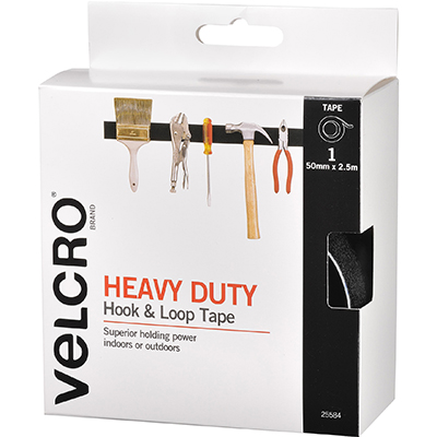Image for VELCRO BRAND® STICK-ON HEAVY DUTY HOOK AND LOOP TAPE 50MM X 2.5M BLACK from MOE Office Products Depot Mackay & Whitsundays