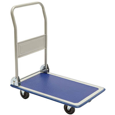 Image for DURUS PLATFORM TROLLEY 150KG BLUE/SILVER from Barkers Rubber Stamps & Office Products Depot