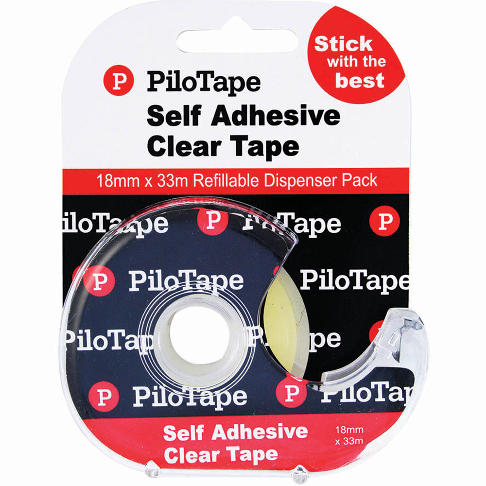 Image for PILOTAPE CLEAR TAPE WITH DISPENSER 18MM X 33M from Ross Office Supplies Office Products Depot