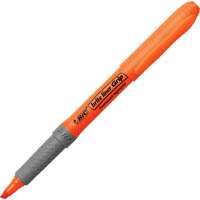 bic briteliner grip highlighter pen style chisel orange box 12