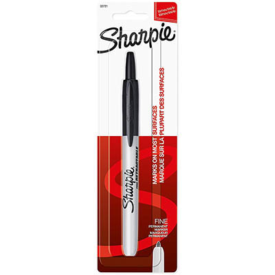 Image for SHARPIE RETRACTABLE PERMANENT MARKER BULLET FINE 1.0MM BLACK HANGSELL from MOE Office Products Depot Mackay & Whitsundays
