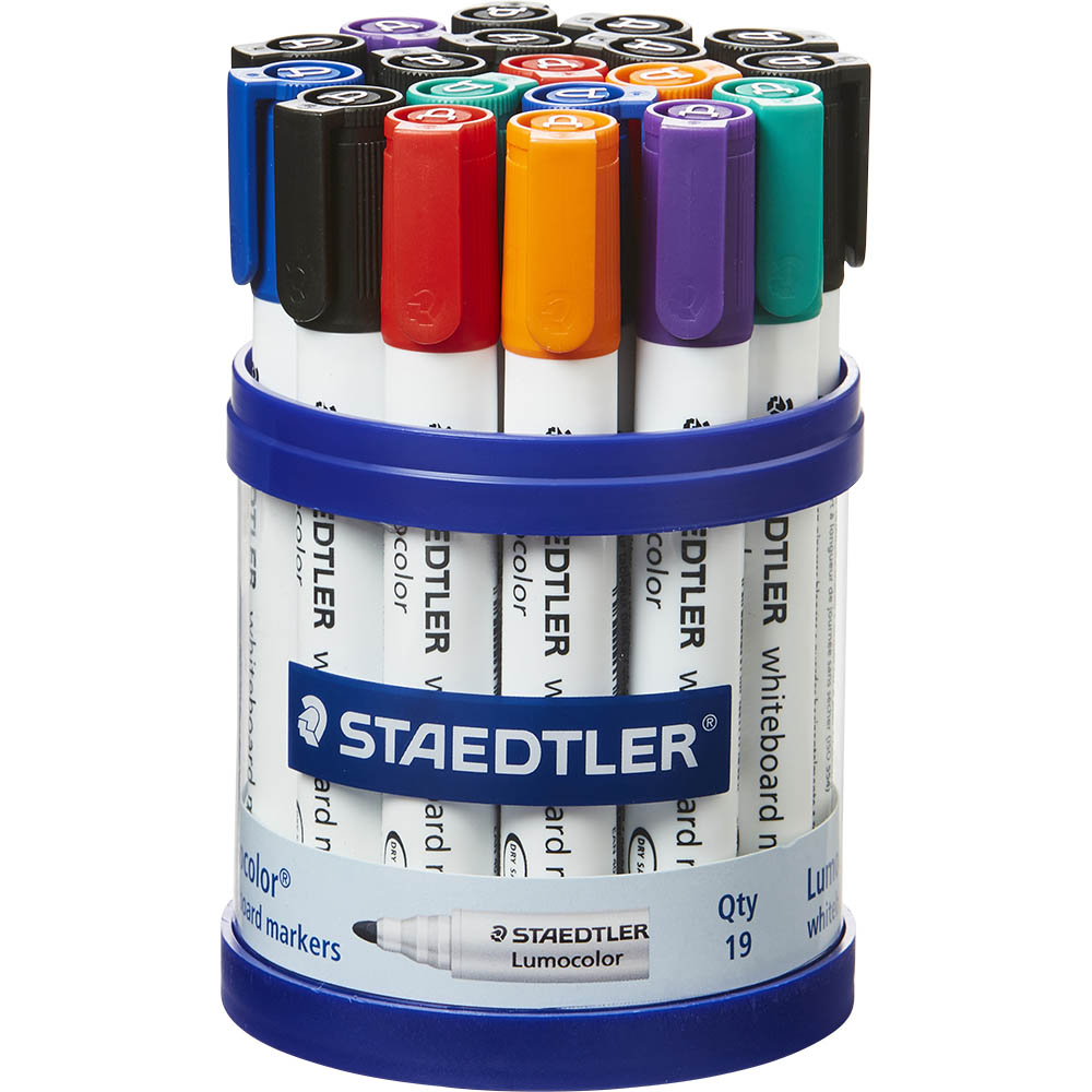Image for STAEDTLER 351 LUMOCOLOR WHITEBOARD MARKER BULLET ASSORTED CUP 19 from Total Supplies Pty Ltd