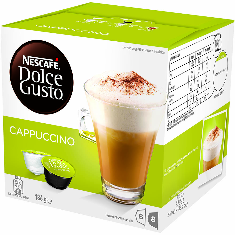 Image for NESCAFE DOLCE GUSTO COFFEE CAPSULES CAPPUCCINO PACK 16 from MOE Office Products Depot Mackay & Whitsundays
