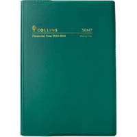 collins 36m7.v40 financial year diary week to view a6 green