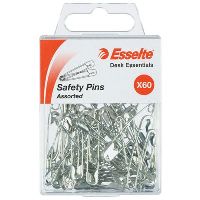 esselte safety pins assorted pack 60