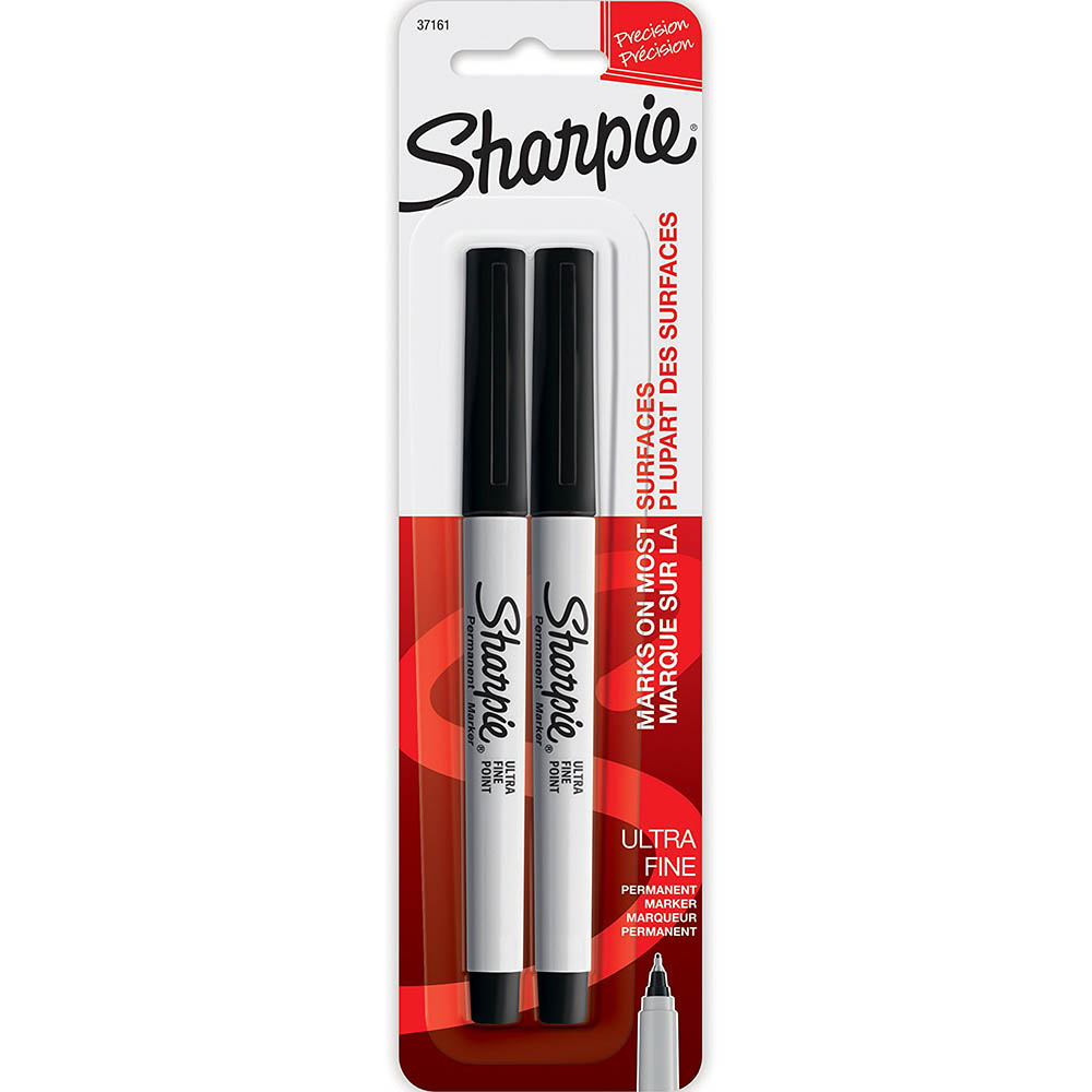 Image for SHARPIE PERMANENT MARKER BULLET ULTRA FINE 0.3MM BLACK PACK 2 from Ross Office Supplies Office Products Depot