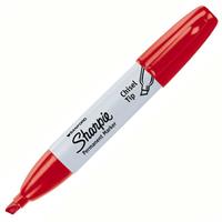sharpie permanent marker chisel 5mm red pack 12