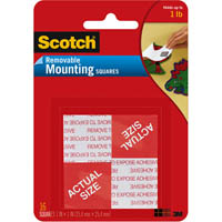 scotch 108 mounting squares removable medium 25.4mm black pack 16