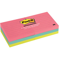 post-it 630-6an lined notes 76 x 76mm poptimistic pack 6