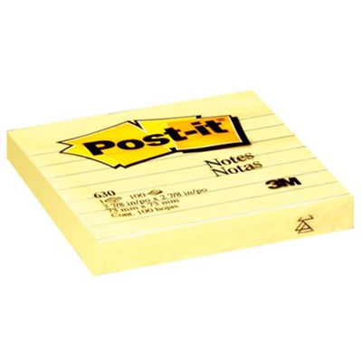 Image for POST-IT 630SS LINED NOTES 76 X 76MM YELLOW from Office Products Depot
