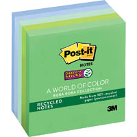 post-it 654-5sst recycled super sticky notes 76 x 76mm bora bora pack 5