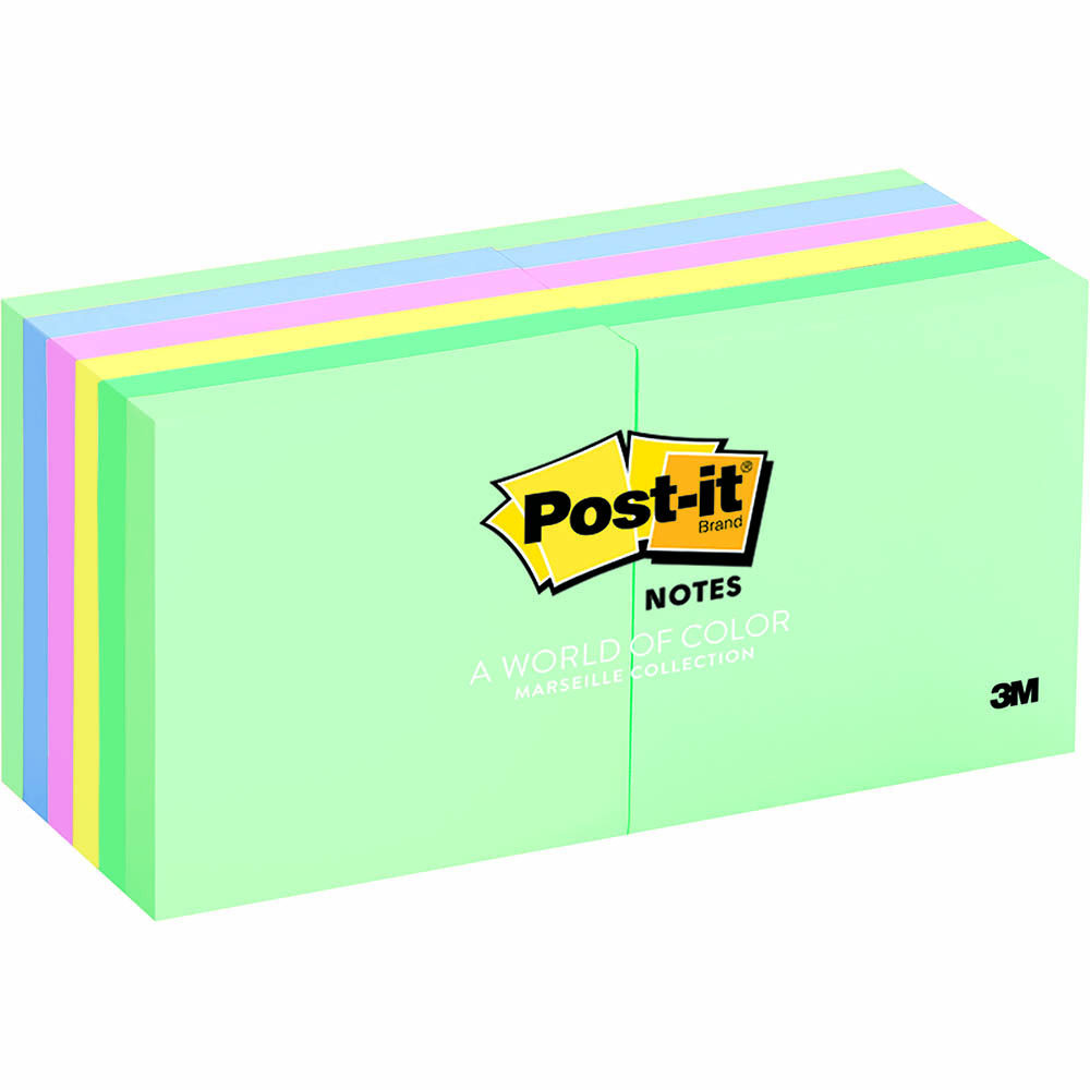 Image for POST-IT 654-AST NOTES 76 X 76MM MARSEILLE PACK 12 from Office Products Depot Gold Coast