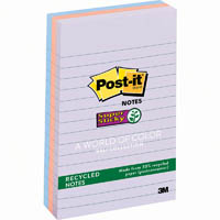 post-it 660-3ssnrp recycled super sticky lined notes 101 x 152mm bali pack 3
