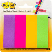 post-it 671-4au paper page markers 23 x 73mm assorted pack 4