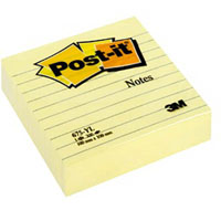 post-it 675-yl lined notes 101 x 101mm canary yellow