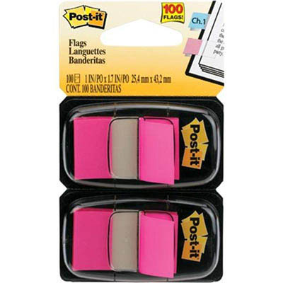 Image for POST-IT 680-BP2 FLAGS BRIGHT PINK TWIN PACK 100 from MOE Office Products Depot Mackay & Whitsundays