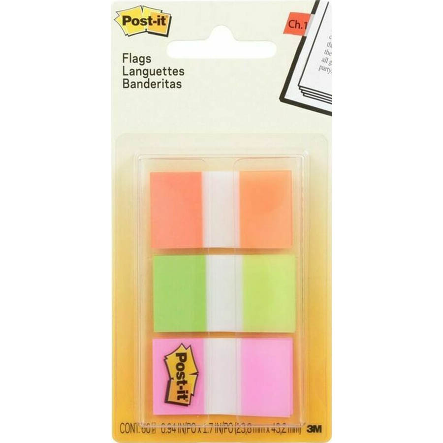 Image for POST-IT 680-OLP FLAGS BRIGHT ASSORTED PACK 60 from Office Products Depot Gold Coast
