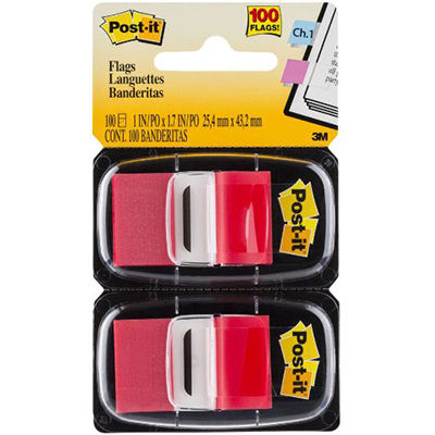 Image for POST-IT 680-RD2 FLAGS RED TWIN PACK 100 from Total Supplies Pty Ltd