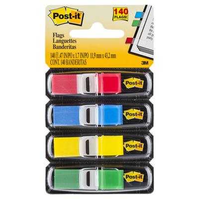 Image for POST-IT 683-4 MINI INDEX FLAGS PRIMARY ASSORTED PACK 140 from Office Business Office Products Depot