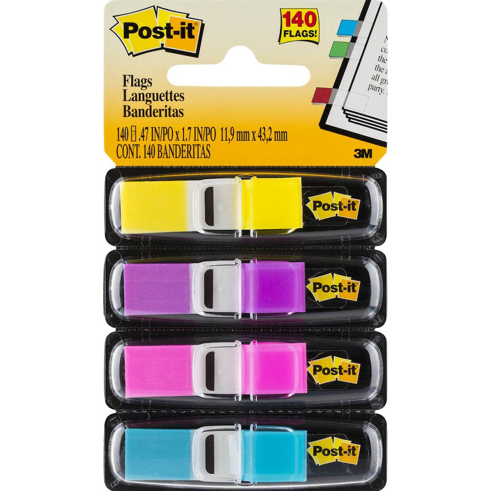 Image for POST-IT 683-4AB MINI INDEX FLAGS BRIGHT ASSORTED PACK 140 from Total Supplies Pty Ltd