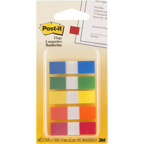 Image for POST-IT 683-5CF MINI FLAGS PRIMARY ASSORTED PACK 100 from Total Supplies Pty Ltd