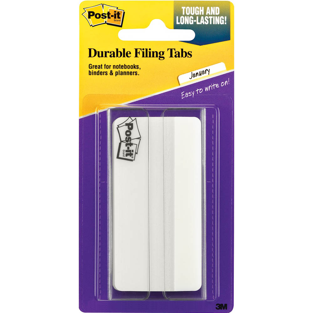 Image for POST-IT 686-50WHN3N DURABLE FILING TABS 75MM WHITE PACK 50 from Total Supplies Pty Ltd