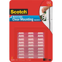 scotch 859 mounting squares removable 25.4mm clear pack 16