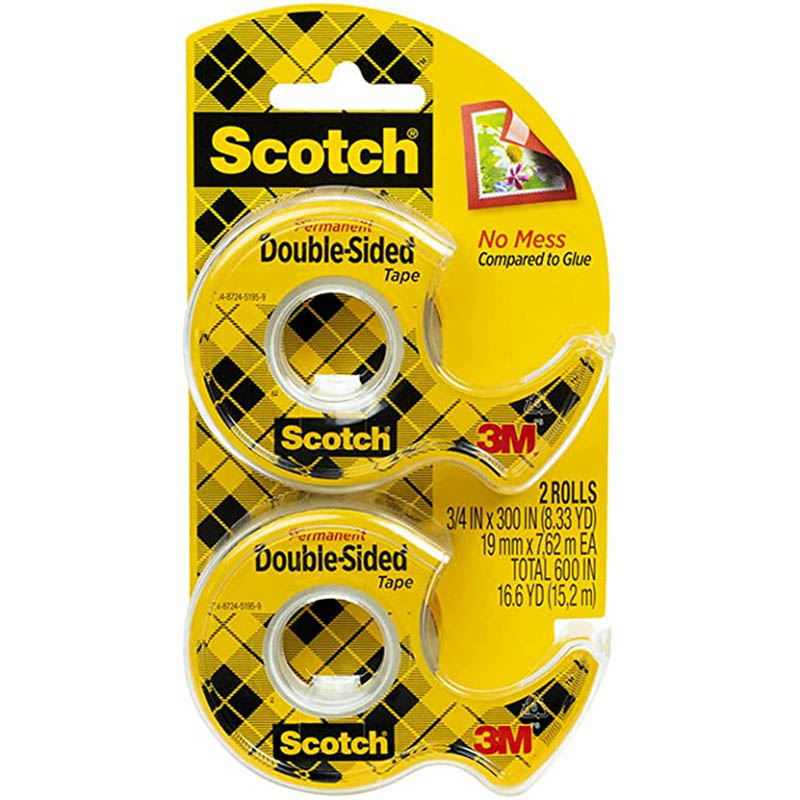 Image for SCOTCH DM2 DOUBLE SIDED TAPE ON DISPENSER 12.7MM X 11.4M PACK 2 from Barkers Rubber Stamps & Office Products Depot