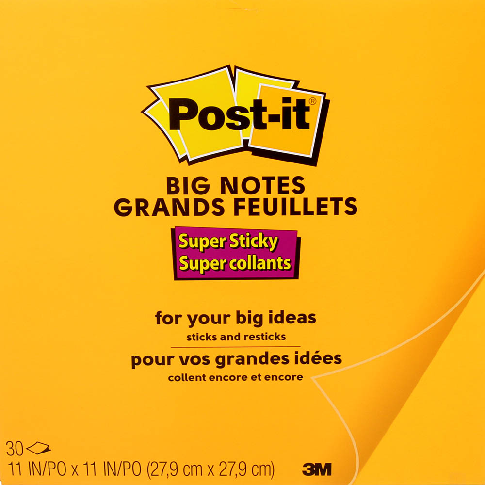 Image for POST-IT BN11O SUPER STICKY BIG NOTES 279 X 279MM ORANGE 30 SHEETS from OFFICEPLANET OFFICE PRODUCTS DEPOT