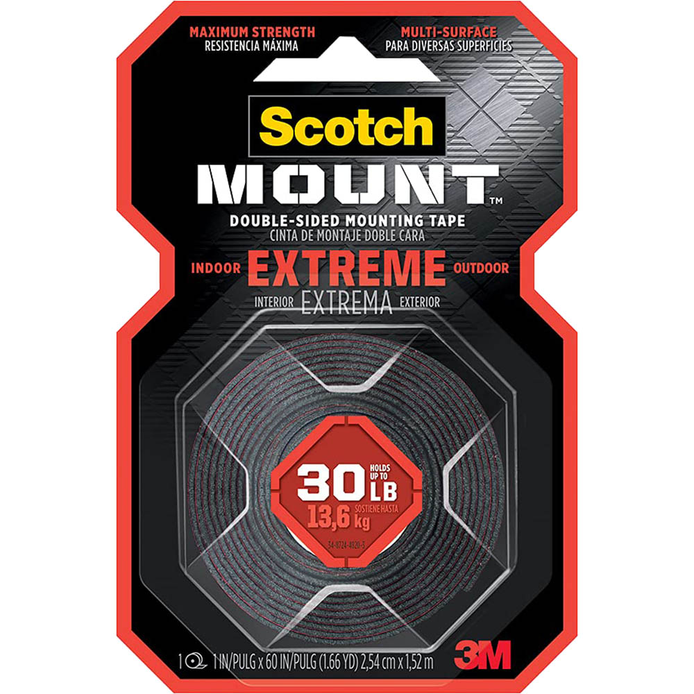 Image for SCOTCH DOUBLE SIDED MOUNTING TAPE MOUNT EXTREME 25MM X 1.52M BLACK from Ross Office Supplies Office Products Depot