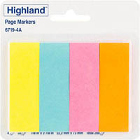 highland 6719-4a page markers 50 sheets per pad assorted pack 4
