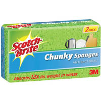 scotch-brite anti-bacterial chunky sponges pack 2