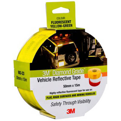 Image for 3M 983-23 DIAMOND GRADE REFLECTIVE TAPE FLURO YELLOW/GREEN 50MM X 3M from Office Products Depot Gold Coast