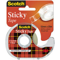 scotch 502 sticky tape 12mm x 25m hangsell