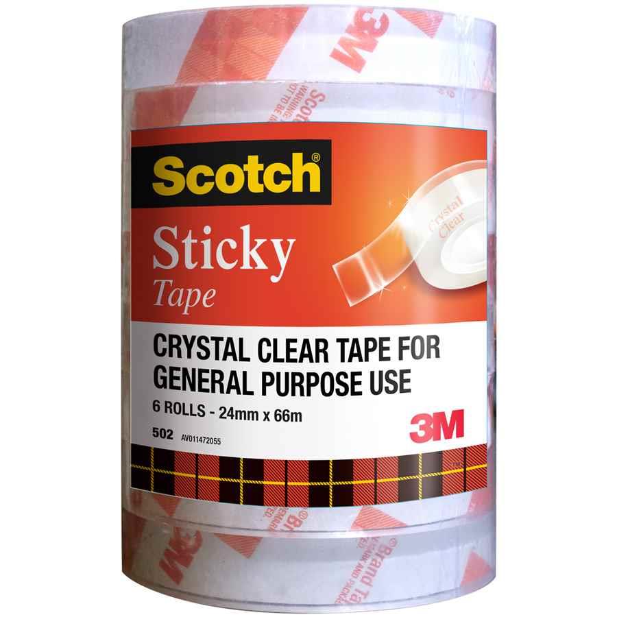 Image for SCOTCH 502 STICKY TAPE 24MM X 66M PACK 6 from Total Supplies Pty Ltd
