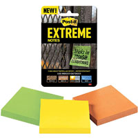post-it extrm33-3trymx extreme notes 76 x 76mm orange/green/yellow pack 3