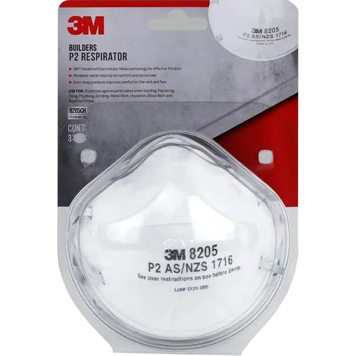 Image for 3M 8205 P2 BUILDERS RESPIRATOR PACK 3 from Office Products Depot