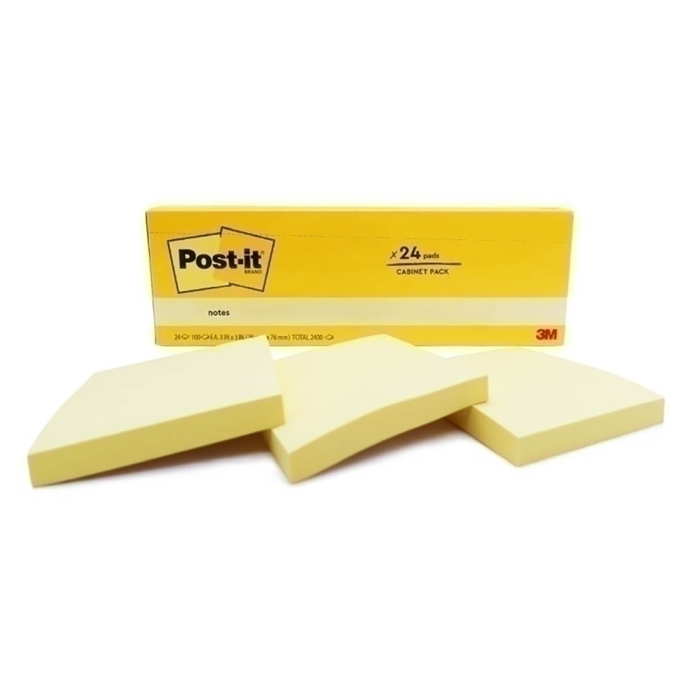 Image for POST-IT 654-24CY STICKY NOTES 76 X 76MM CANERY YELLOW CABINET PACK 24 from MOE Office Products Depot Mackay & Whitsundays
