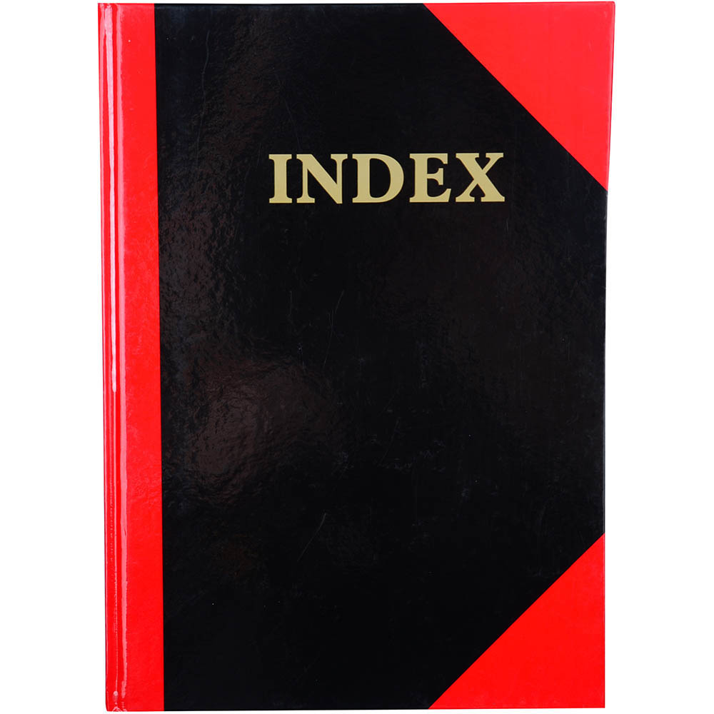 Image for BLACK AND RED NOTEBOOK CASEBOUND RULED A-Z INDEX 200 PAGE A7 GLOSS COVER from MOE Office Products Depot Mackay & Whitsundays