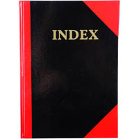 black and red notebook casebound ruled a-z index 200 page a6 gloss cover