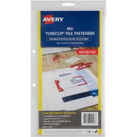 avery 44005r tubeclip fastener 3 piece set red pack 10