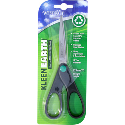 Image for WESTCOTT KLEENEARTH SCISSOR RECYCLED 7 INCH BLACK from Ross Office Supplies Office Products Depot