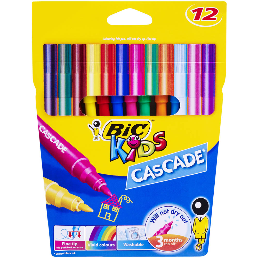 Image for BIC KIDS CASCADE MARKER ASSORTED PACK 12 from MOE Office Products Depot Mackay & Whitsundays