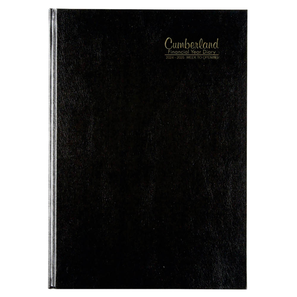 Image for CUMBERLAND 2024-2025 FINANCIAL YEAR DIARY WEEK TO VIEW A4 BLACK from OFFICEPLANET OFFICE PRODUCTS DEPOT