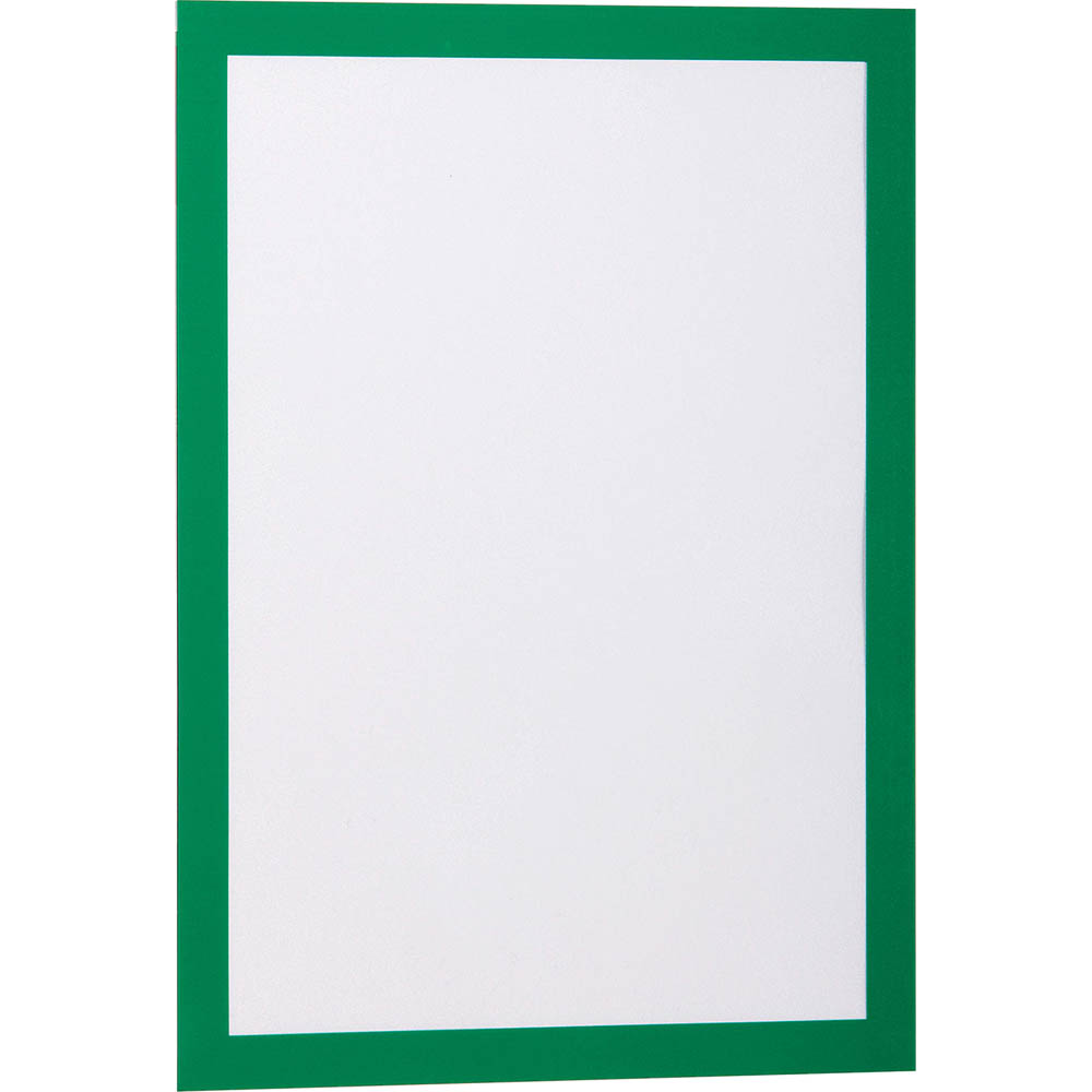 Image for DURABLE DURAFRAME SIGN HOLDER ADHESIVE BACK A4 GREEN PACK 2 from MOE Office Products Depot Mackay & Whitsundays